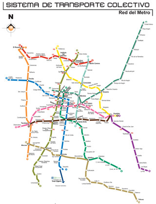 Plano de la red de metro de la Ciudad de México DF