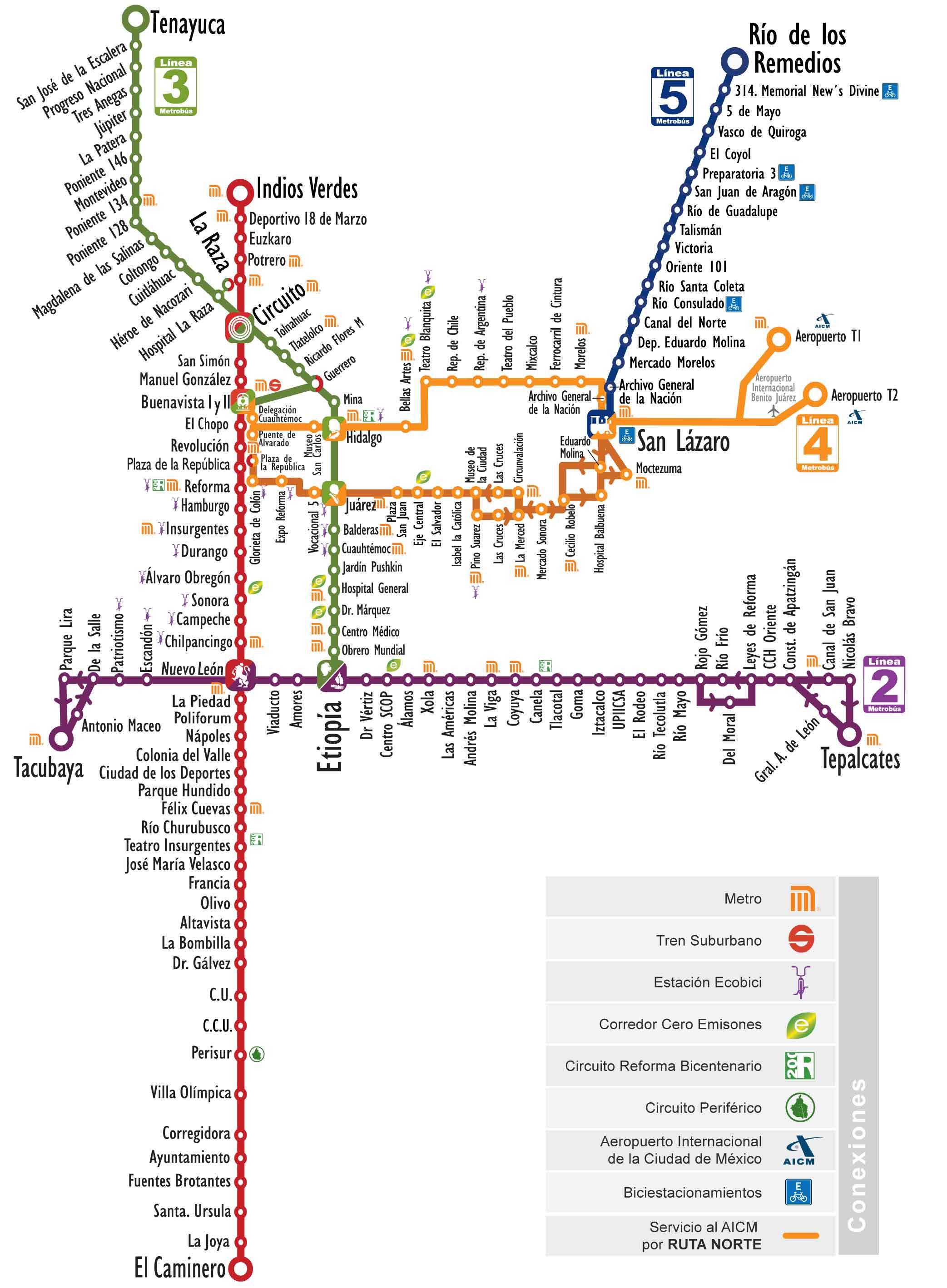 Mapa Y Plano De Bus De La Ciudad De Mexico Df Estaciones Y Lineas