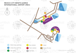 Plano de la terminal y el aeropuerto Ciudad de México DF Benito Juárez (MEX)