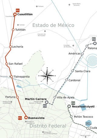 Plano de la red de tren urbano de la Ciudad de México DF