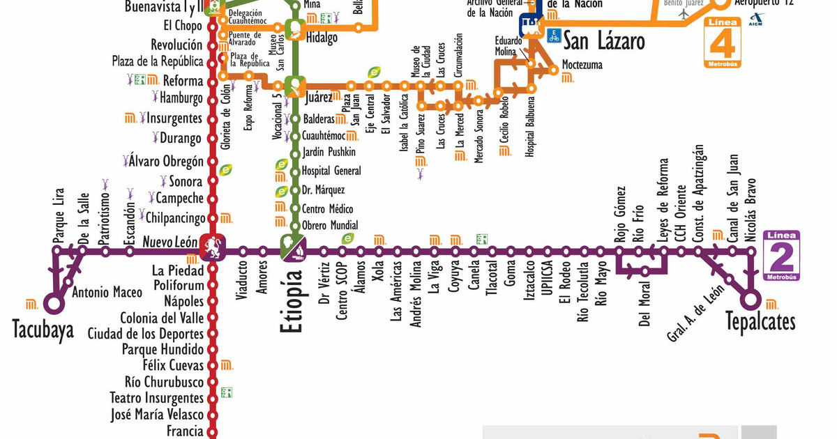Mapa Y Plano De Bus De La Ciudad De Mexico Df Estaciones Y Lineas